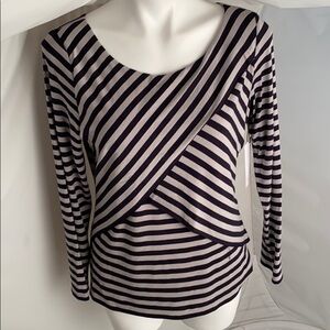 Bailey 44 Juliette striped long sleeve top in Twilight XL